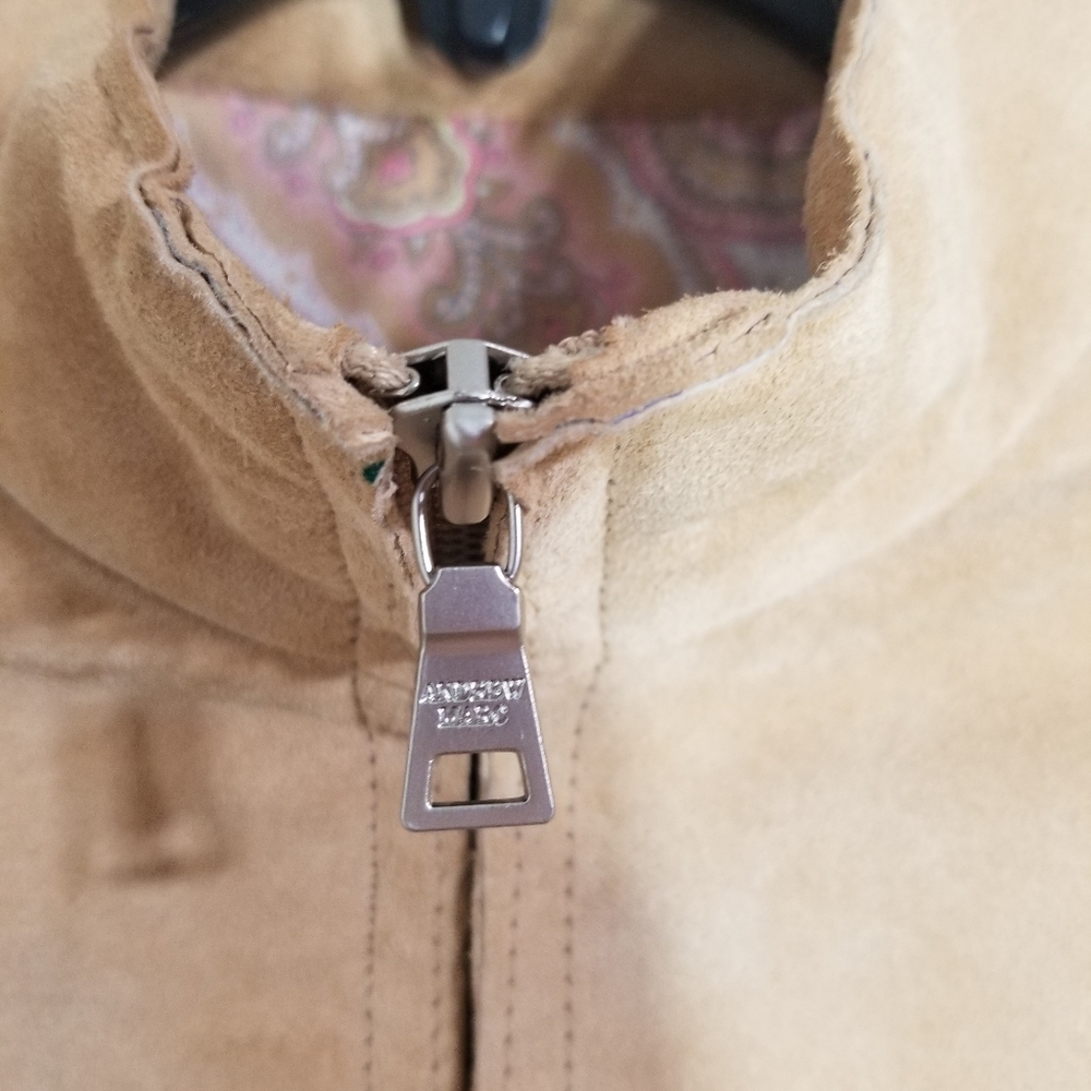 Andrew Marc Small Basic Tan Leather Jacket Zipper… - image 4